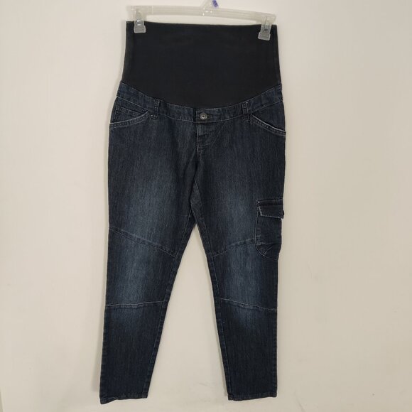 Thyme Maternity Women's Cargo Denim Jean Pants Size Medium Cotton - Picture 1 of 11
